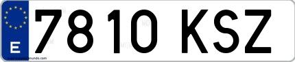 Ejemplo de matrícula española 7810 KSZ