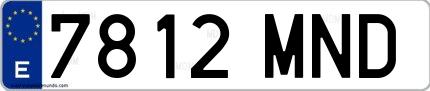 Ejemplo de matrícula española 7812 MND