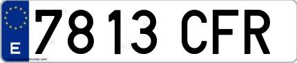 Ejemplo de matrícula española 7813 CFR