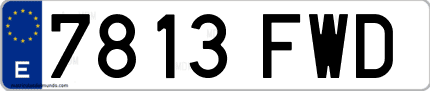Ejemplo de matrícula de coche ordinaria 7813 FWD