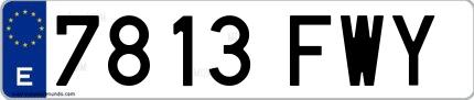Ejemplo de matrícula española 7813 FWY