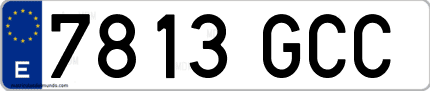 Ejemplo de matrícula de coche ordinaria 7813 GCC