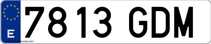 Ejemplo de matrícula de coche ordinaria 7813 GDM