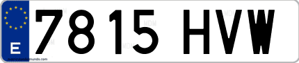 Ejemplo de matrícula de coche ordinaria 7815 HVW