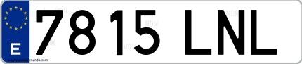 Ejemplo de matrícula española 7815 LNL