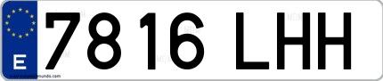 Ejemplo de matrícula española 7816 LHH