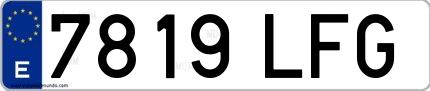 Ejemplo de matrícula española 7819 LFG
