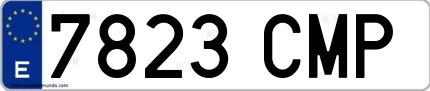 Ejemplo de matrícula española 7823 CMP