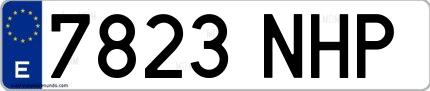 Ejemplo de matrícula española 7823 NHP