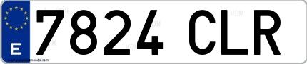 Ejemplo de matrícula española 7824 CLR