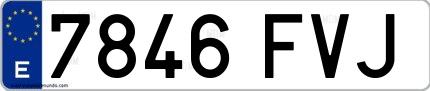 Ejemplo de matrícula española 7846 FVJ