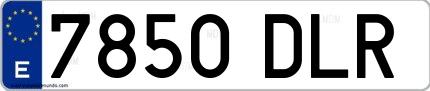 Ejemplo de matrícula española 7850 DLR