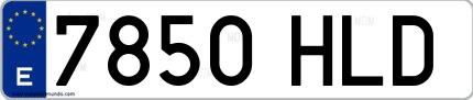 Ejemplo de matrícula española 7850 HLD