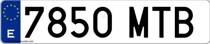 Ejemplo de matrícula española 7850 MTB