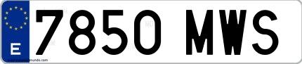 Ejemplo de matrícula española 7850 MWS