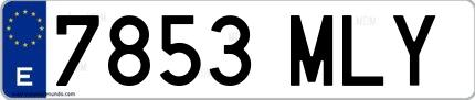 Ejemplo de matrícula española 7853 MLY