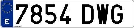 Ejemplo de matrícula española 7854 DWG