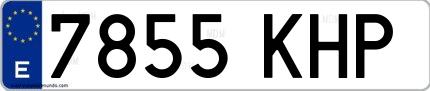 Ejemplo de matrícula española 7855 KHP