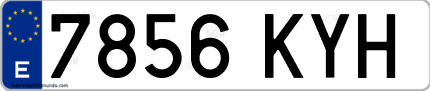 Ejemplo de matrícula de coche ordinaria 7856 KYH