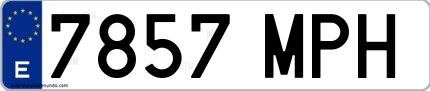 Ejemplo de matrícula española 7857 MPH