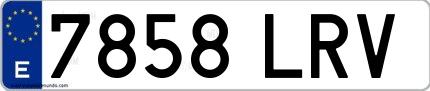 Ejemplo de matrícula española 7858 LRV