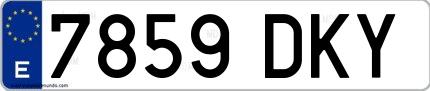 Ejemplo de matrícula española 7859 DKY