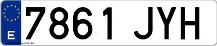 Ejemplo de matrícula española 7861 JYH