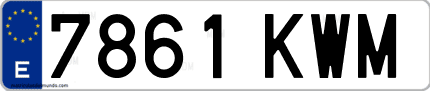 Ejemplo de matrícula de coche ordinaria 7861 KWM