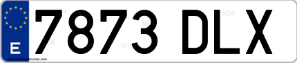 Ejemplo de matrícula de coche ordinaria 7873 DLX