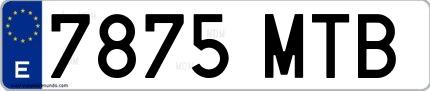 Ejemplo de matrícula española 7875 MTB