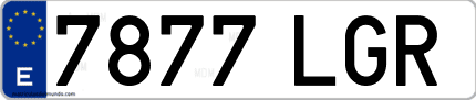 Ejemplo de matrícula de coche ordinaria 7877 LGR