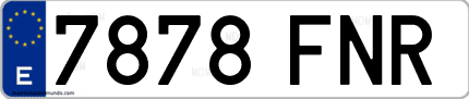 Ejemplo de matrícula de coche ordinaria 7878 FNR