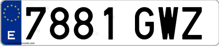 Ejemplo de matrícula de coche ordinaria 7881 GWZ