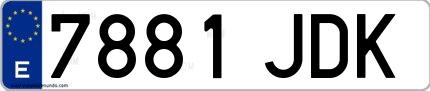 Ejemplo de matrícula española 7881 JDK