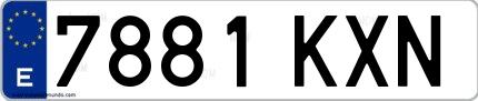 Ejemplo de matrícula española 7881 KXN