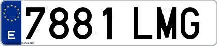 Ejemplo de matrícula española 7881 LMG