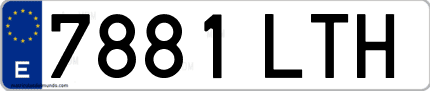 Ejemplo de matrícula de coche ordinaria 7881 LTH