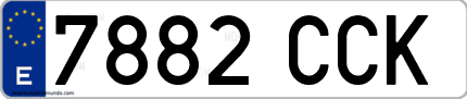 Ejemplo de matrícula de coche ordinaria 7882 CCK