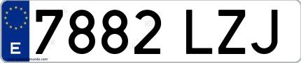 Ejemplo de matrícula española 7882 LZJ