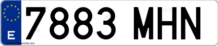 Ejemplo de matrícula de coche ordinaria 7883 MHN