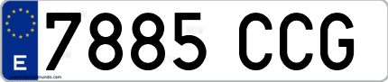Ejemplo de matrícula de coche ordinaria 7885 CCG