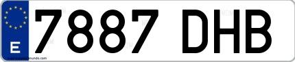 Ejemplo de matrícula española 7887 DHB