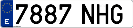 Ejemplo de matrícula de coche ordinaria 7887 NHG