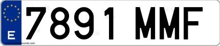 Ejemplo de matrícula española 7891 MMF