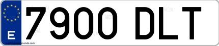 Ejemplo de matrícula española 7900 DLT