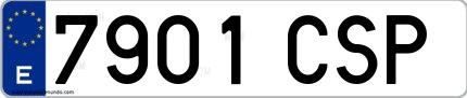 Ejemplo de matrícula española 7901 CSP