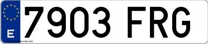 Ejemplo de matrícula española 7903 FRG