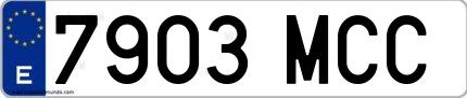 Ejemplo de matrícula española 7903 MCC