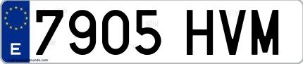 Ejemplo de matrícula española 7905 HVM