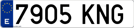 Ejemplo de matrícula de coche ordinaria 7905 KNG